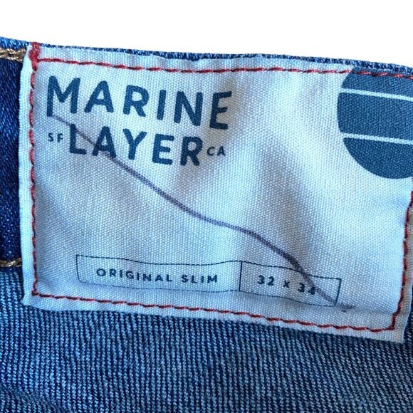 Marine Layer Men's Original Slim Fit Jeans Sz 32x34 Casual Comfort - Picture 5 of 11